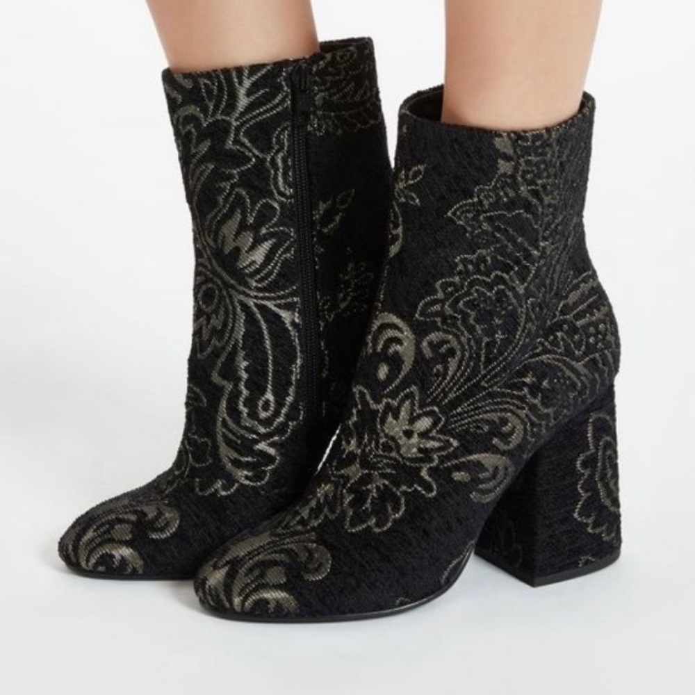 Ash jacquard black booties